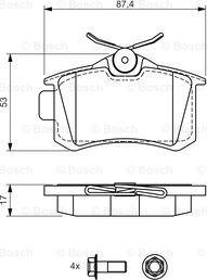 BOSCH 0 986 494 515 - Bremsbelagsatz, Scheibenbremse alexcarstop-ersatzteile.com