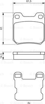 BOSCH 0 986 494 523 - Bremsbelagsatz, Scheibenbremse alexcarstop-ersatzteile.com