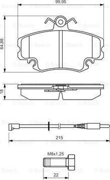 BOSCH 0 986 494 522 - Bremsbelagsatz, Scheibenbremse alexcarstop-ersatzteile.com