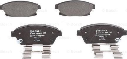 BOSCH 0 986 494 657 - Bremsbelagsatz, Scheibenbremse alexcarstop-ersatzteile.com