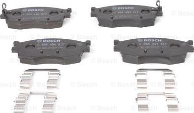 BOSCH 0 986 494 617 - Bremsbelagsatz, Scheibenbremse alexcarstop-ersatzteile.com