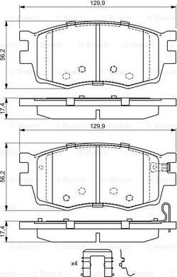 BOSCH 0 986 494 617 - Bremsbelagsatz, Scheibenbremse alexcarstop-ersatzteile.com