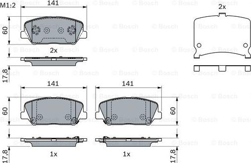 BOSCH 0 986 494 671 - Bremsbelagsatz, Scheibenbremse alexcarstop-ersatzteile.com