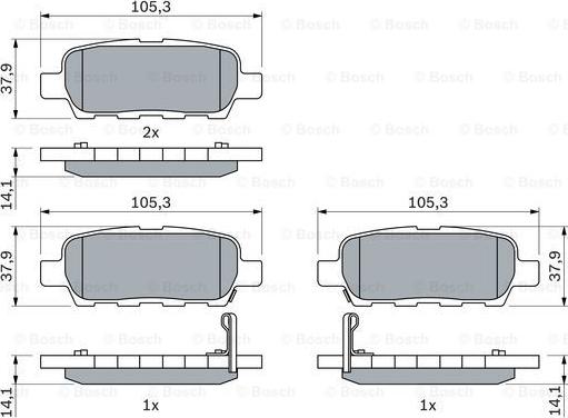 BOSCH 0 986 494 090 - Bremsbelagsatz, Scheibenbremse alexcarstop-ersatzteile.com