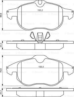 BOSCH 0 986 494 044 - Bremsbelagsatz, Scheibenbremse alexcarstop-ersatzteile.com