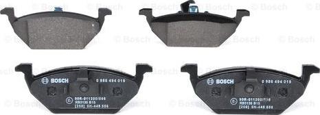 BOSCH 0 986 494 019 - Bremsbelagsatz, Scheibenbremse alexcarstop-ersatzteile.com