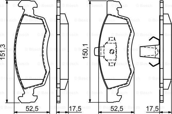 BOSCH 0 986 494 197 - Bremsbelagsatz, Scheibenbremse alexcarstop-ersatzteile.com