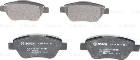 BOSCH 0 986 494 132 - Bremsbelagsatz, Scheibenbremse alexcarstop-ersatzteile.com