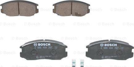 BOSCH 0 986 494 397 - Bremsbelagsatz, Scheibenbremse alexcarstop-ersatzteile.com