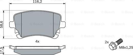 BOSCH 0 986 494 303 - Bremsbelagsatz, Scheibenbremse alexcarstop-ersatzteile.com