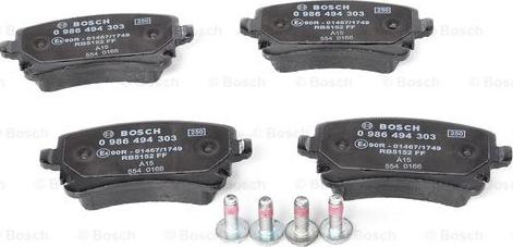 BOSCH 0 986 494 303 - Bremsbelagsatz, Scheibenbremse alexcarstop-ersatzteile.com