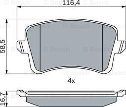 BOSCH 0 986 494 254 - Bremsbelagsatz, Scheibenbremse alexcarstop-ersatzteile.com