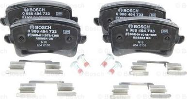 BOSCH 0 986 494 733 - Bremsbelagsatz, Scheibenbremse alexcarstop-ersatzteile.com