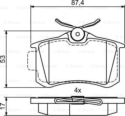 BOSCH 0 986 495 455 - Bremsbelagsatz, Scheibenbremse alexcarstop-ersatzteile.com