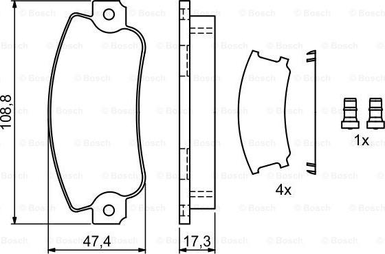 BOSCH 0 986 495 456 - Bremsbelagsatz, Scheibenbremse alexcarstop-ersatzteile.com