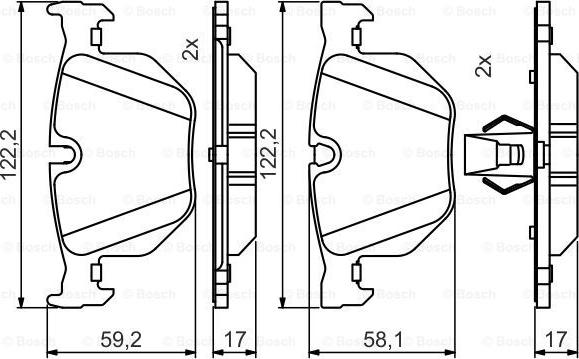 BOSCH 0 986 495 481 - Bremsbelagsatz, Scheibenbremse alexcarstop-ersatzteile.com