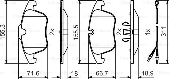 BOSCH 0 986 495 474 - Bremsbelagsatz, Scheibenbremse alexcarstop-ersatzteile.com