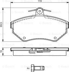 BOSCH 0 986 495 045 - Bremsbelagsatz, Scheibenbremse alexcarstop-ersatzteile.com