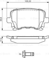 BOSCH 0 986 495 054 - Bremsbelagsatz, Scheibenbremse alexcarstop-ersatzteile.com