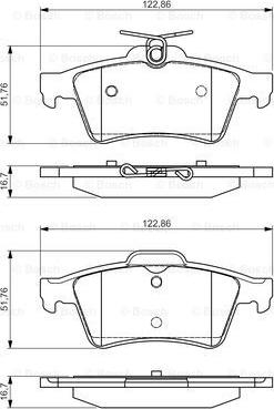 BOSCH 0 986 495 055 - Bremsbelagsatz, Scheibenbremse alexcarstop-ersatzteile.com