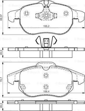 BOSCH 0 986 495 053 - Bremsbelagsatz, Scheibenbremse alexcarstop-ersatzteile.com