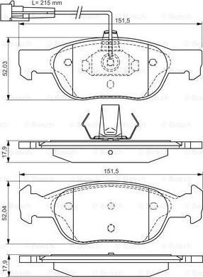 BOSCH 0 986 495 002 - Bremsbelagsatz, Scheibenbremse alexcarstop-ersatzteile.com