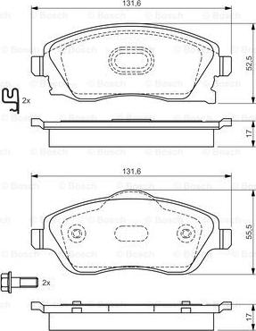 BOSCH 0 986 495 014 - Bremsbelagsatz, Scheibenbremse alexcarstop-ersatzteile.com