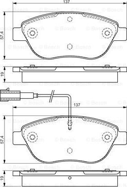 BOSCH 0 986 495 086 - Bremsbelagsatz, Scheibenbremse alexcarstop-ersatzteile.com