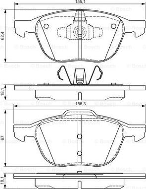 BOSCH 0 986 495 023 - Bremsbelagsatz, Scheibenbremse alexcarstop-ersatzteile.com