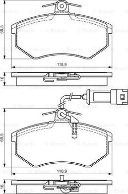 BOSCH 0 986 495 142 - Bremsbelagsatz, Scheibenbremse alexcarstop-ersatzteile.com