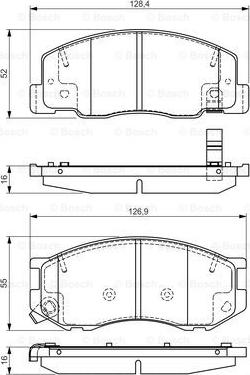 BOSCH 0 986 495 166 - Bremsbelagsatz, Scheibenbremse alexcarstop-ersatzteile.com