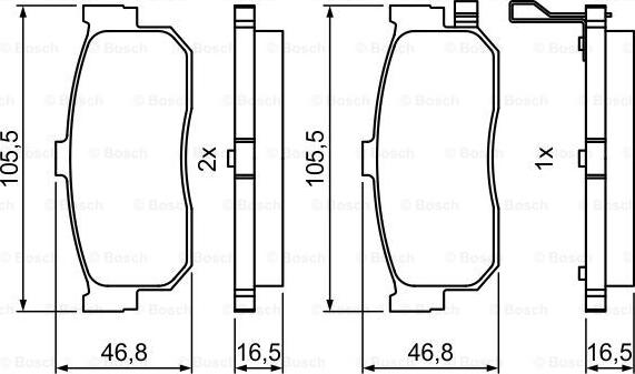 BOSCH 0 986 495 387 - Bremsbelagsatz, Scheibenbremse alexcarstop-ersatzteile.com