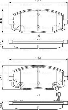 BOSCH 0 986 495 377 - Bremsbelagsatz, Scheibenbremse alexcarstop-ersatzteile.com