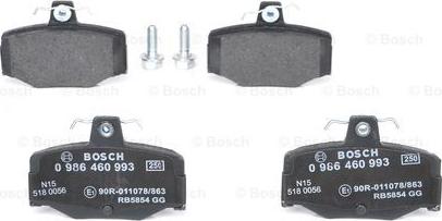 BOSCH 0 986 460 993 - Bremsbelagsatz, Scheibenbremse alexcarstop-ersatzteile.com