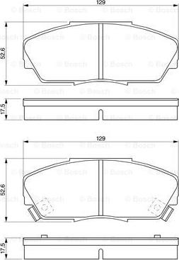 BOSCH 0 986 461 125 - Bremsbelagsatz, Scheibenbremse alexcarstop-ersatzteile.com