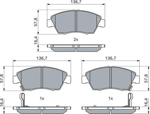 BOSCH 0 986 461 759 - Bremsbelagsatz, Scheibenbremse alexcarstop-ersatzteile.com