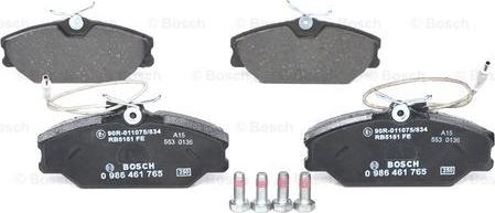 BOSCH 0 986 461 765 - Bremsbelagsatz, Scheibenbremse alexcarstop-ersatzteile.com