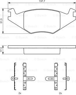 BOSCH 0 986 468 890 - Bremsbelagsatz, Scheibenbremse alexcarstop-ersatzteile.com