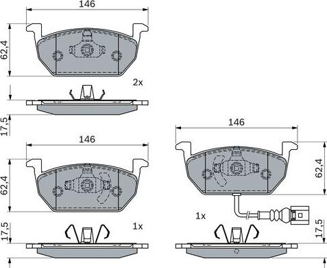 BOSCH 0 986 424 932 - Bremsbelagsatz, Scheibenbremse alexcarstop-ersatzteile.com