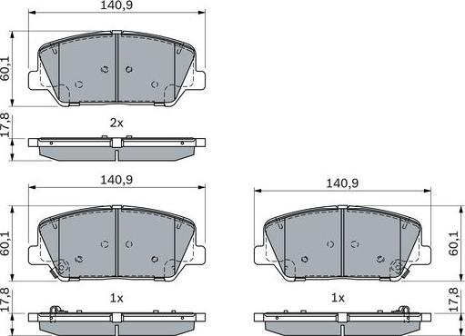 BOSCH 0 986 424 491 - Bremsbelagsatz, Scheibenbremse alexcarstop-ersatzteile.com