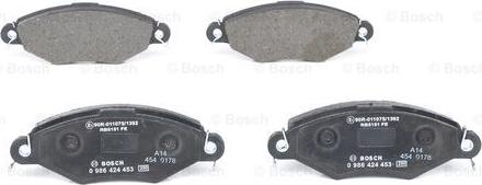 BOSCH 0 986 424 453 - Bremsbelagsatz, Scheibenbremse alexcarstop-ersatzteile.com