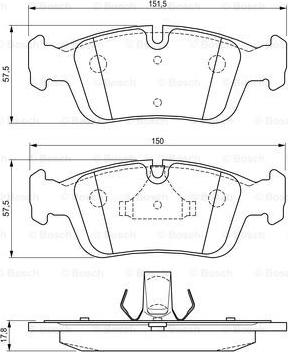 BOSCH 0 986 424 483 - Bremsbelagsatz, Scheibenbremse alexcarstop-ersatzteile.com