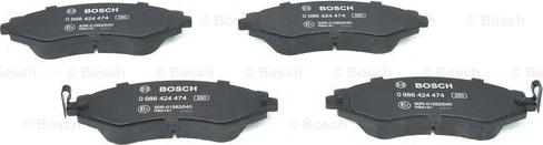 BOSCH 0 986 424 474 - Bremsbelagsatz, Scheibenbremse alexcarstop-ersatzteile.com