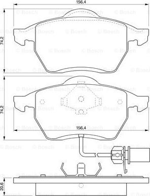 BOSCH 0 986 424 633 - Bremsbelagsatz, Scheibenbremse alexcarstop-ersatzteile.com