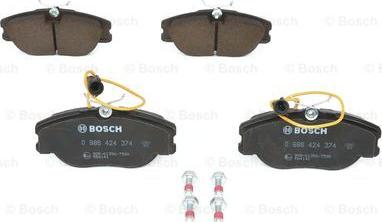 BOSCH 0 986 424 374 - Bremsbelagsatz, Scheibenbremse alexcarstop-ersatzteile.com