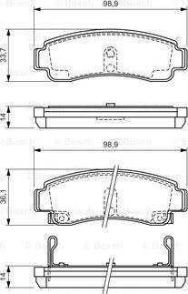 BOSCH 0 986 424 299 - Bremsbelagsatz, Scheibenbremse alexcarstop-ersatzteile.com