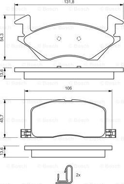 BOSCH 0 986 424 264 - Bremsbelagsatz, Scheibenbremse alexcarstop-ersatzteile.com