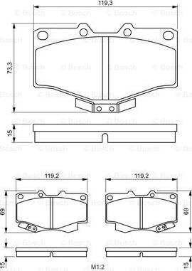 BOSCH 0 986 424 268 - Bremsbelagsatz, Scheibenbremse alexcarstop-ersatzteile.com