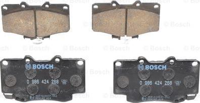 BOSCH 0 986 424 268 - Bremsbelagsatz, Scheibenbremse alexcarstop-ersatzteile.com