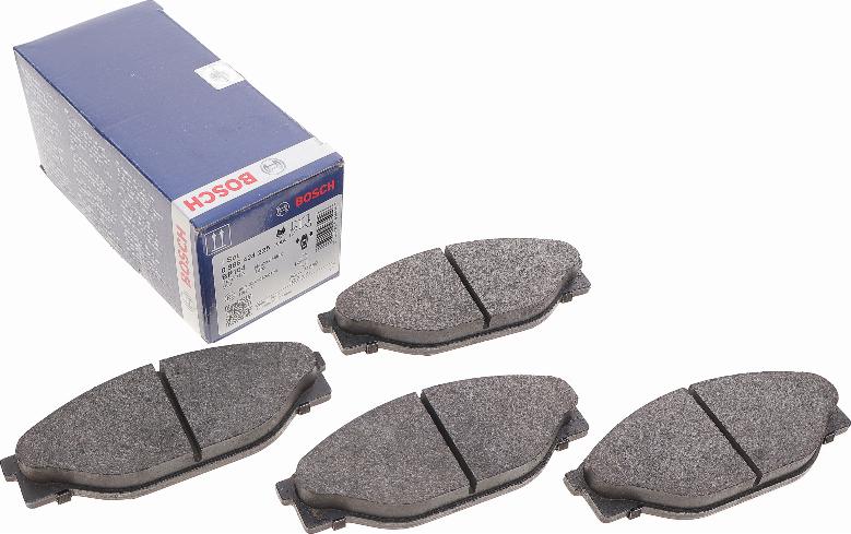 BOSCH 0 986 424 225 - Bremsbelagsatz, Scheibenbremse alexcarstop-ersatzteile.com